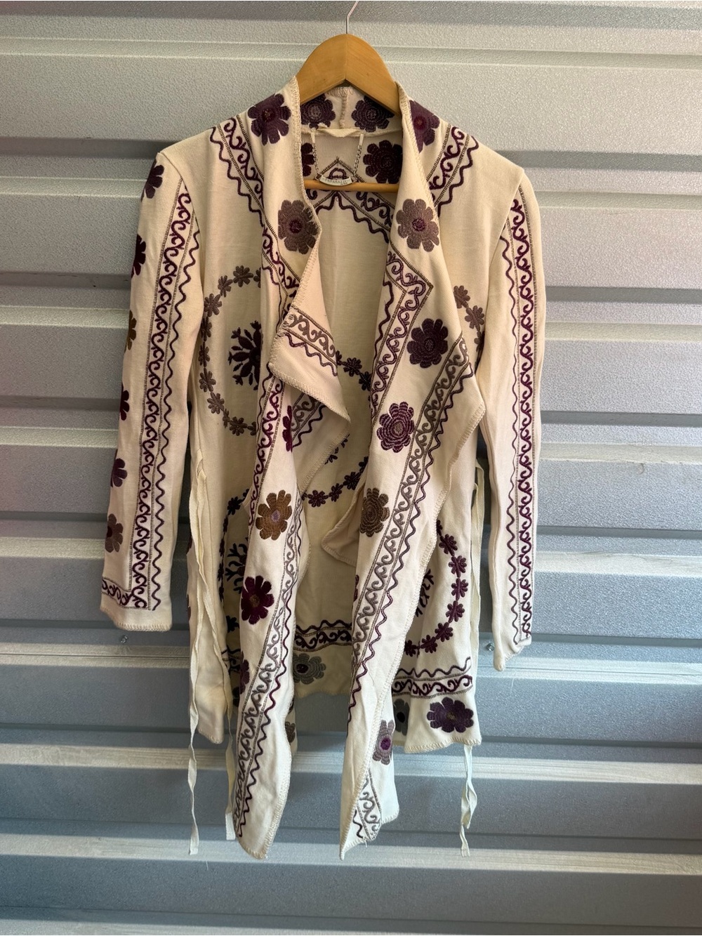 Paparazzi open-front embroidered draped cardigan